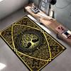 Golden Tree of Life Pattern Carpet with Black and Elegant Design Style Suitable for use as an anti-slip for living room bedroom sofas