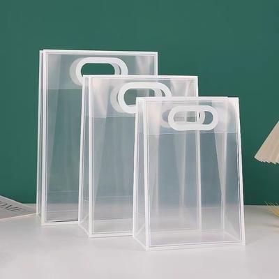 Bunte Kante Hochwertig Transparent Mattierte Handtasche Einfach und Stilvoll Valentinstags-Geschenkverpackungstasche Hochzeit Süßigkeitenbegleiter Handgrifftasche
