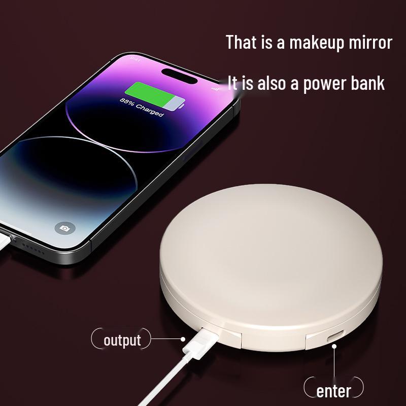 Smart UV Foldable LED Makeup Mirror with Sun Protection белый