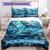 3PC Custom Name Oceanic Shark Adventure Bedding Set Printed Bedding Set Duvet Cover Closure Includes 1 Duvet Cover & 2 Pillowcases for All Seasons Bed