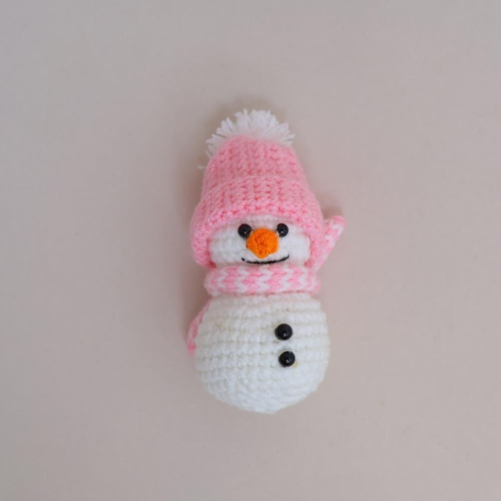 Finished Knitted Hand-Crocheted Snowman Handmade Snowman Doll Crocheted snowman  Holiday Decor