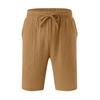 Men's Cotton Linen Summer Shorts - Drawstring Waist, Straight Leg, Breathable, Comfortable for Daily Wear or Beach Use