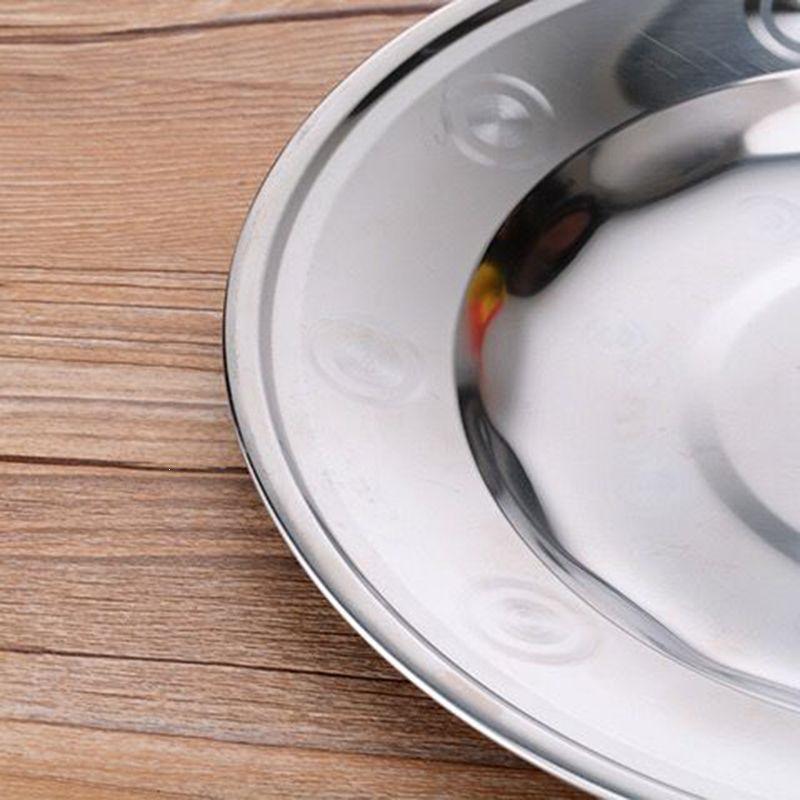 Stainless Steel Thickened Round Dinner and BBQ Plates - Decorative and Functional Serving Flatware.