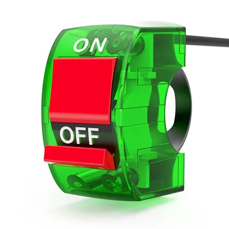 

3 Wires Universal Motorcycle Handlebar Flameout Switch ON OFF Button with LED Light for Moto Motor ATV Bike DC12V/10A зелёный