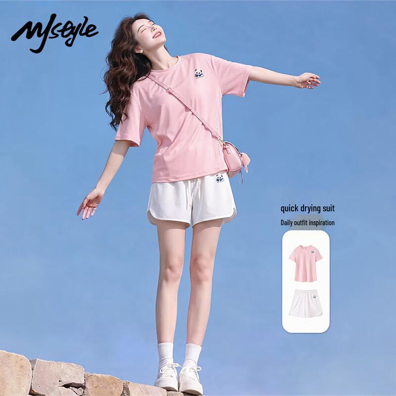 MJ STYLE Women s Cool-Dry Short Sleeve & Shorts Set M