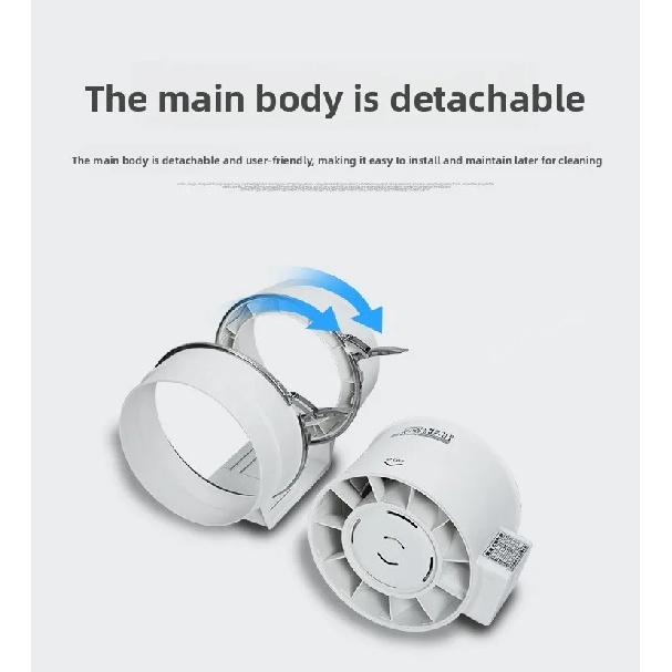 3/4/5/6/8inch Exhaust Pipe Fan Ventilation Fan Pipe Fan Inline Duct Fan Ventilation Exhaust Blower Fans Quiet For Ducting
