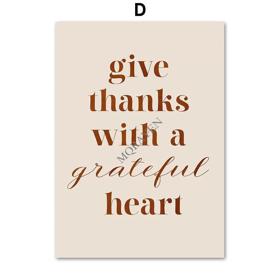 Quotes Autumn Posters Prints Canvas Painting Gallery Wall Art Pictures For Living Room Home Decor Fall Leaves Pumpkin Turkey Car