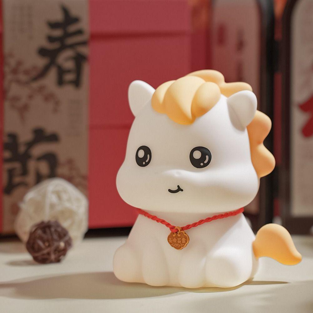 Silicone Material Pony Night Light Touch Control Atmosphere Light Eye-Caring Lamp  Children's Room