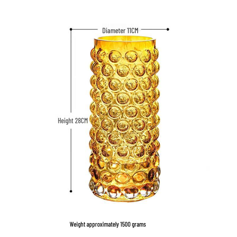 Rui Jie Severský lehký luxusní skleněná váza s kapkami a bublinkami