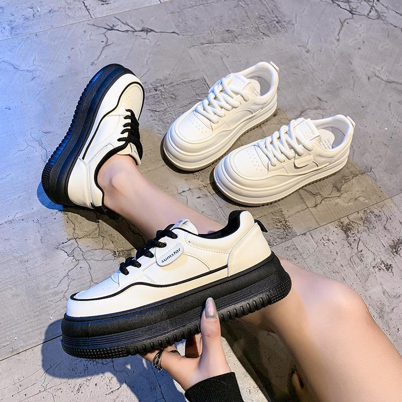 Fleece-Lined White Shoes Women's Winter Platform Shoes Western Style All-Matching Leisure Platform Cotton Shoes Thickened Women's Shoes