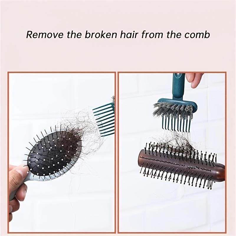 2pcs 2-in-1 Hair Comb and Brush Cleaner - Reusable Plastic Mini Hair Remover Rake - Sturdy Lint and Dust Cleaning Instrument.
