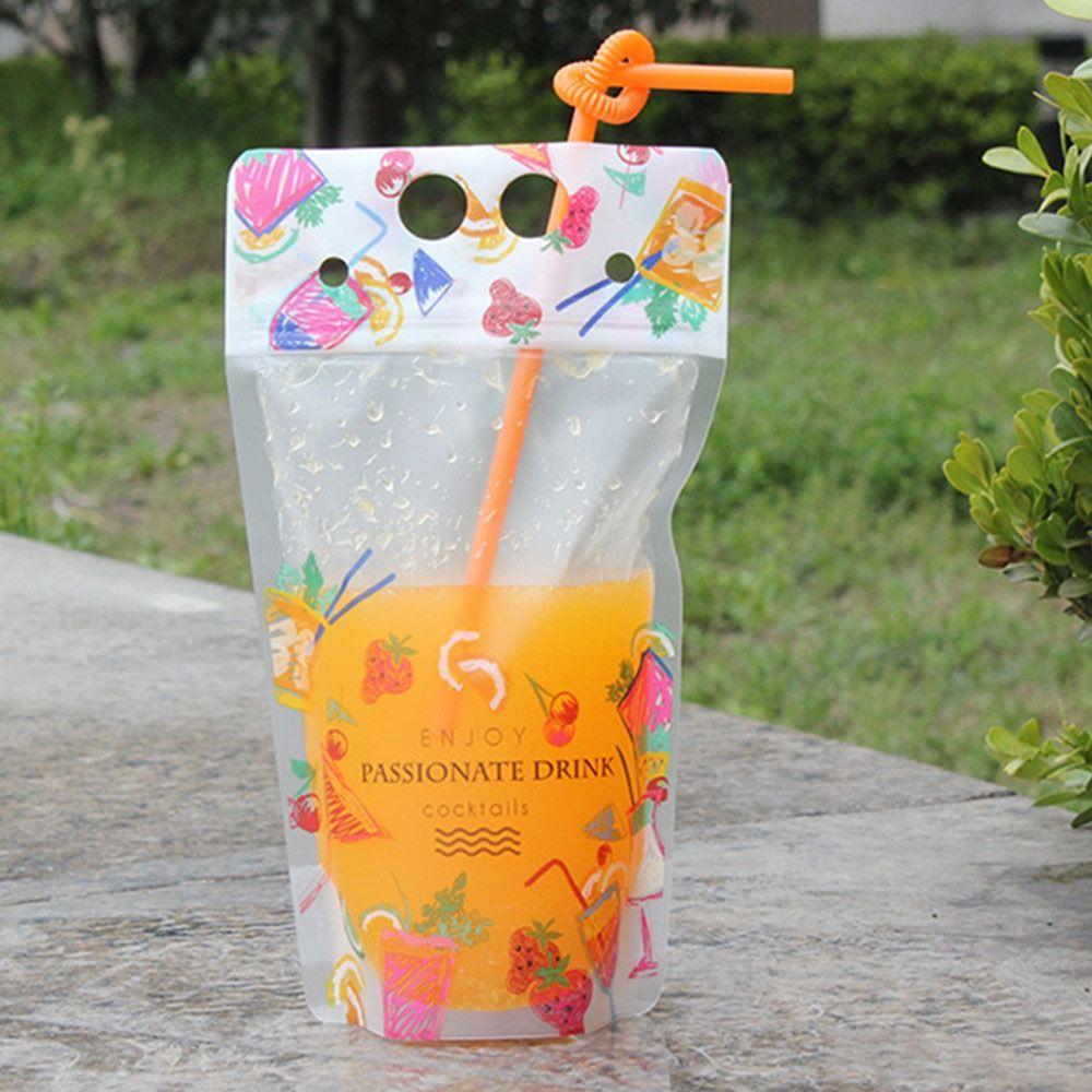 Bustine da 450ML con Cannuccia Contenitore per Succhi Sacchetti Durevoli per Bevande