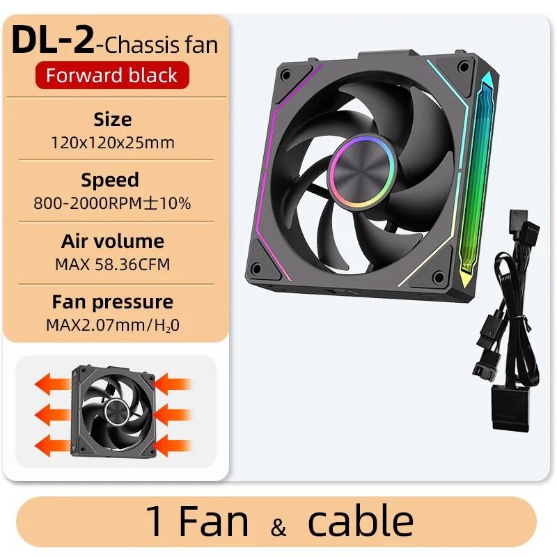 LDPCSJ DL-2 Computer Chassis Fan 120mm 5V 3-pin ARGB Cooler 12V/4PIN PWM 800-2000 RPM 3-in-1 Quiet Building Block Cooling Fan