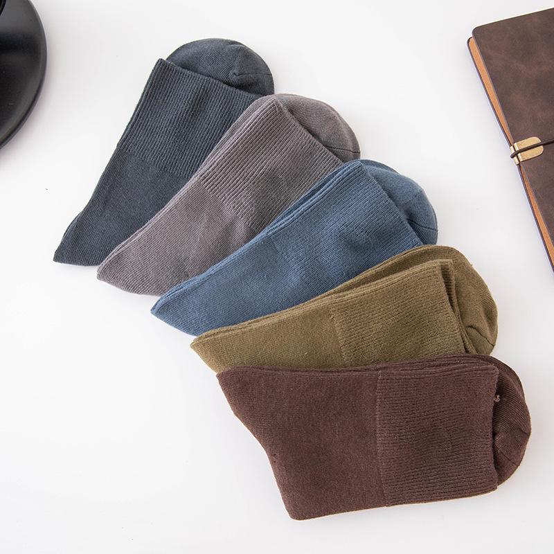 

Loose Plus Size Men s Mid-Calf Socks, Odor-Resistant Combed Cotton, Breathable, Solid Color, Ideal for Wide and Large Feet Size 37-44