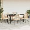 VidaXL Garden Dining Set Cushions 7pcs Brown Poly Rattan Glass, Outdoor Dining Set, Dining Furniture of 3334559
