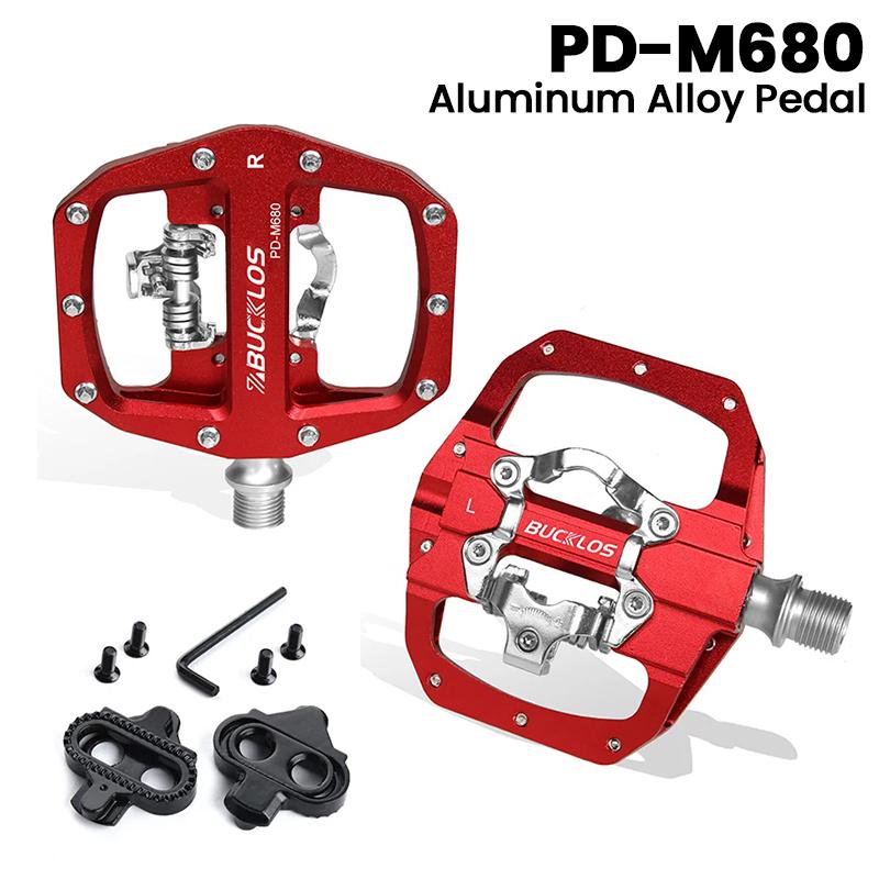 BUCKLOS Bike Pedal Non Slip MTB Road Bicycle Pedal Platform Dual-Funcion Flat Clipless Ultralight Cycling Cleat Pedals Bike Part