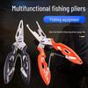 Multifunctional Stainless Steel Fishing Pliers: Portable Fish Controller, Line Cutter, Split Ring Opener, Scissors, Hook Remover.