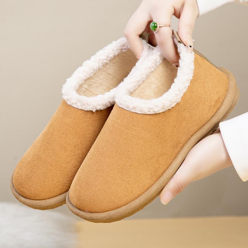 Birkenstock cotton slippers autumn and winter new retro flat-bottomed velvet warm bag head fluffy cotton slippers