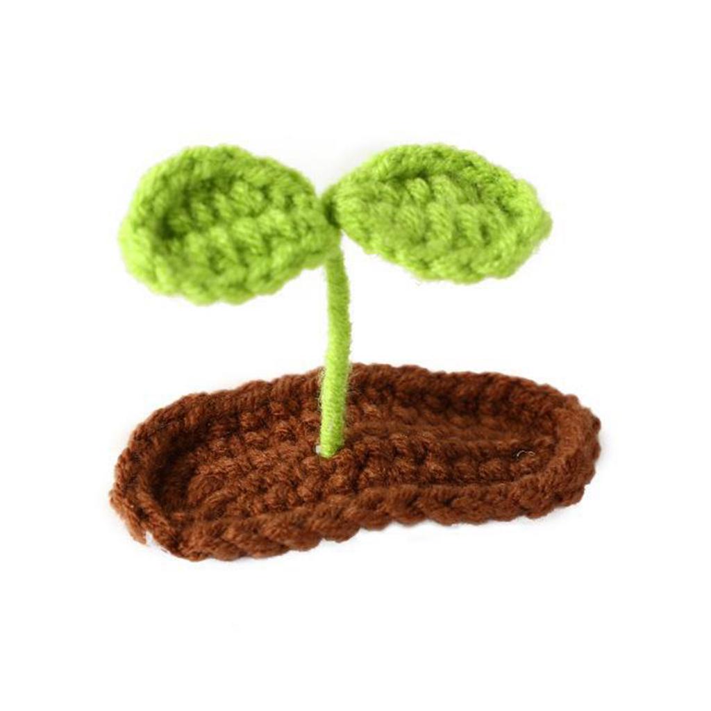 Cute Flat Clip Hairpin Crocheted Sprout Flower Headwear Bunches Clip Elegant Knit Hair Clip Photo Props