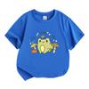 Kids Boys Girls 100% Cotton Crew Neck Short Sleeve T-Shirt, Cute Cartoon Frog with Flower Mushroom Print Casual Soft Summer Tee for Children Daily Wea
