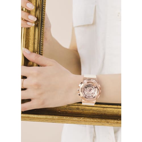 Casio Watch G-Shock Mid Size Model Metal Covered GM-S110PG-4AJF Ladies Pink Beige