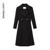LANZHI Women's Wool Blend Trench Coat