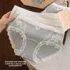 Women's Spring and Summer Mesh Lace Splicing Cotton 10A Antibacterial Inner File Middle Waist Briefs