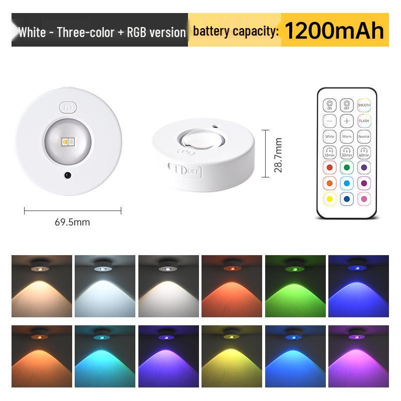 Cross-border LED Rechargeable Cat's Eye Cabinet Light with Remote Control, Magnetic Mount, and RGB Options