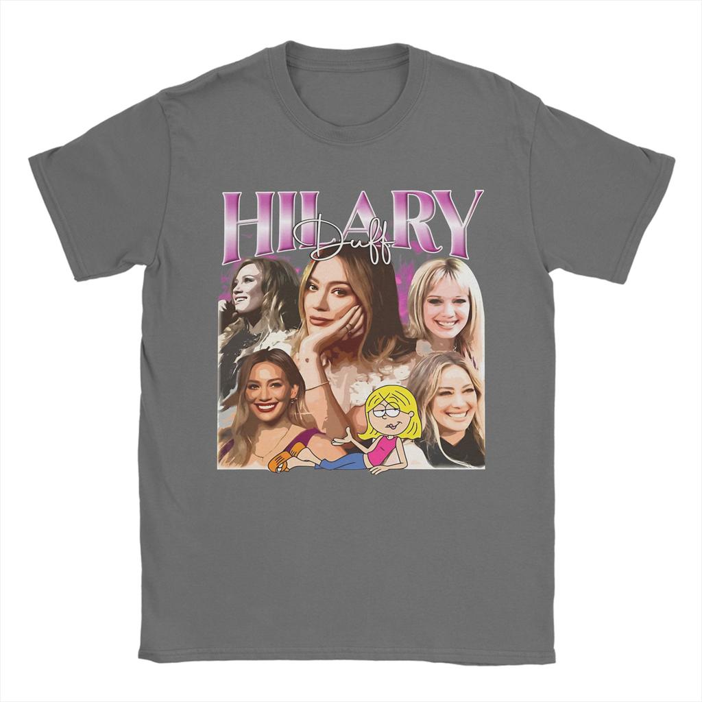Unisex Vintage Hilary Duff Musician 2026 Tour T Shirts 100 Cotton Tops Fashion Short Sleeve Crew Neck Tees Summer TShirts