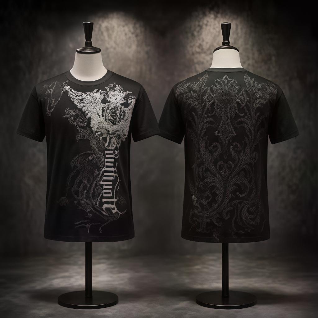 Classic Y2K Gothic Print T-shirt, Loose Fit, High Street Shirt, Gothic Crew Neck Top, New Men's and Women's T-shirts