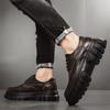 Fashion Men's Thick-soled Leather Shoes Lace Up Casual Shoes