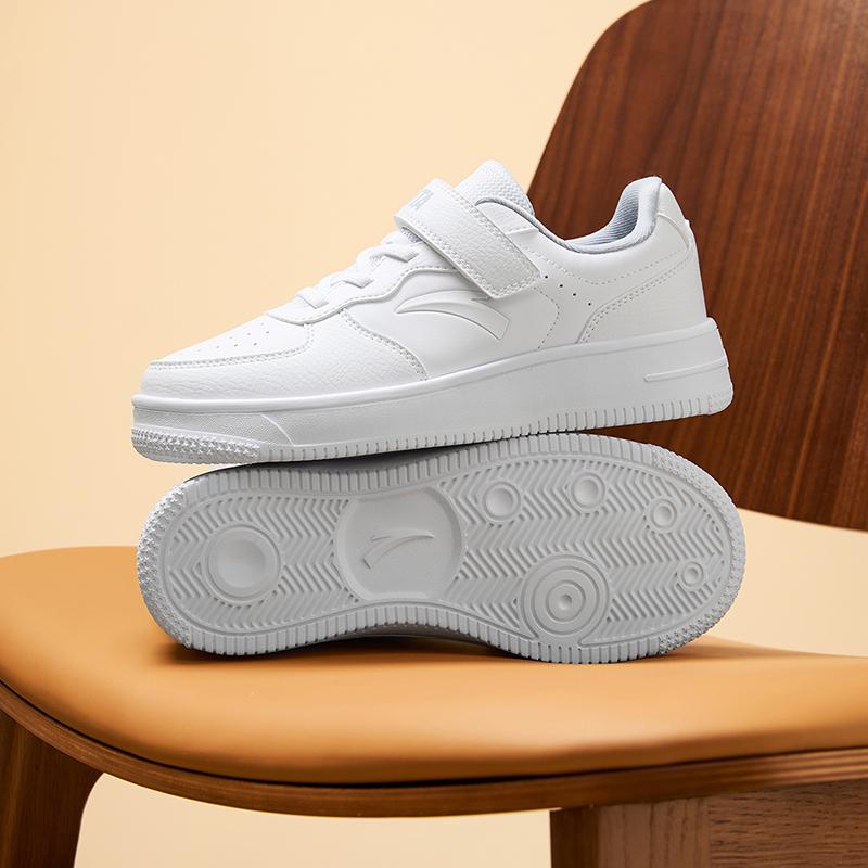 Anta Módní Pohodlné Malé Bílé Boty Odolné Lehké Tlumící Nárazy Protiskluzové Nízké Dětské Skate Boty Dětské Tenisky Šedé A12448088-4