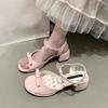 Sandales d'été pour femmes: Petits talons épais style français