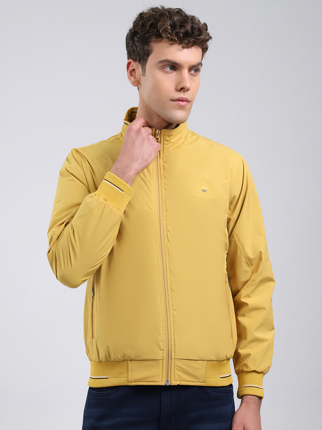 Monte Carlo Men Regular Fit Yellow Jacket XL