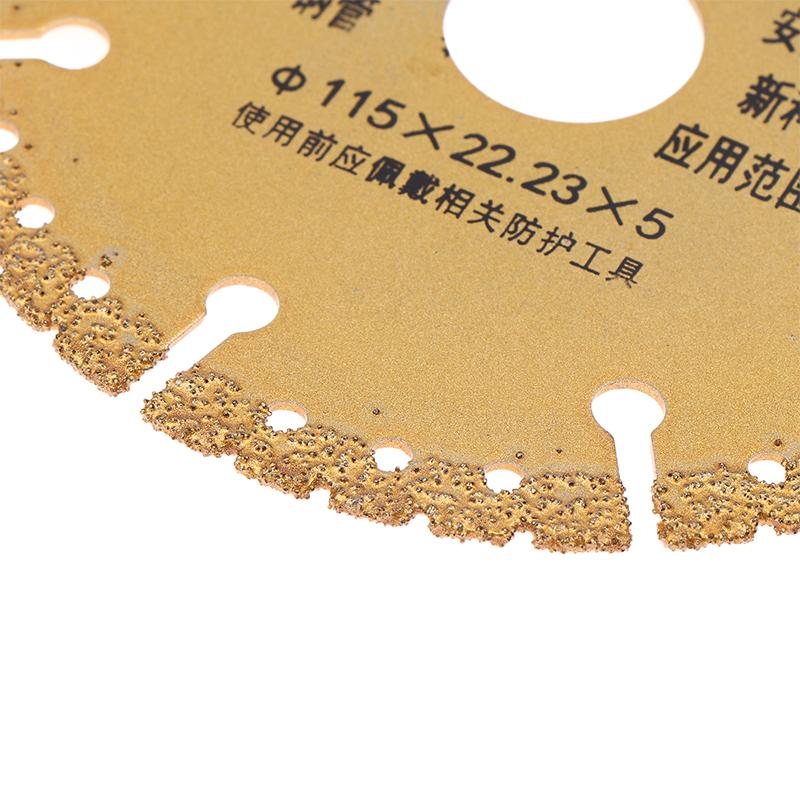 Vacuum Brazed Diamond Yellow Saw Blade 4.5 Inch Steel Metal Stone Cast Iron Reinforcing Steel Aluminium Multi-Purpose Power Tool
