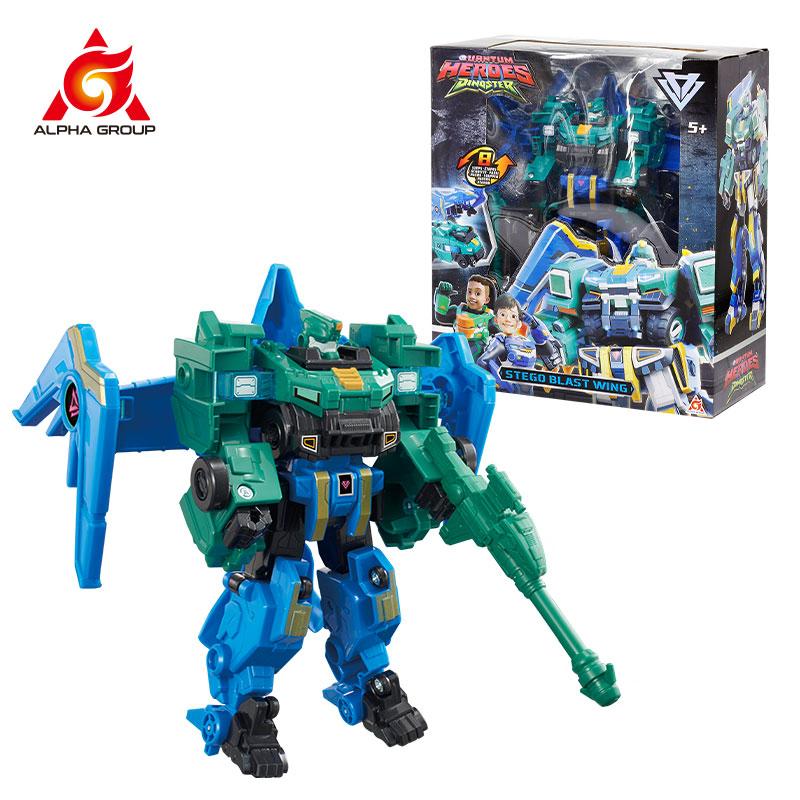 Quantum Heroes Dinoster 2-IN-1 Stego Blast Wing Transfrom from Car to Robot Action Figure Anime Deformation Kid Toys Gift