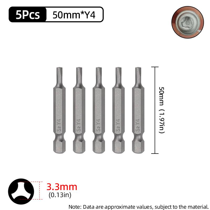 Magnetic Y Shaped Screwdriver Bits Set For Bicycle Repair Tools 1/4Inch Hex Shank Y4 Y5 Y6 Y8 50mm Screw Driver Bit Hand Tool