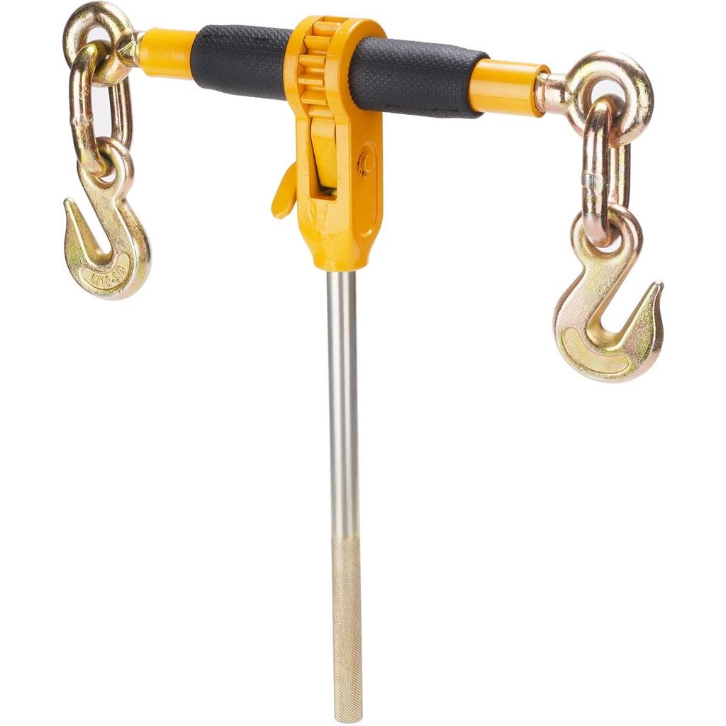 Ratchet Chain Binder 2PCS, 3/8"-1/2" Heavy Duty Load Binders, with G80 Chains 12000 lbs Secure Load Limit, Labor-saving Anti-skid Handle, Tie Down