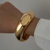 DIEZI 4 Style Fashion Heavy Metal Cuff Wide Bangles Punk Smooth Geometric Gold Silver Color Bangles Women Bracelet Men Jewelry