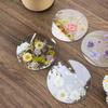 1/4 Stück 2D Runde Bunte Bedruckte Untersetzer Transparente Künstlerische Florale Untersetzer Hochzeit Geburtstag Tischdekoration Muttertagsgeschenke