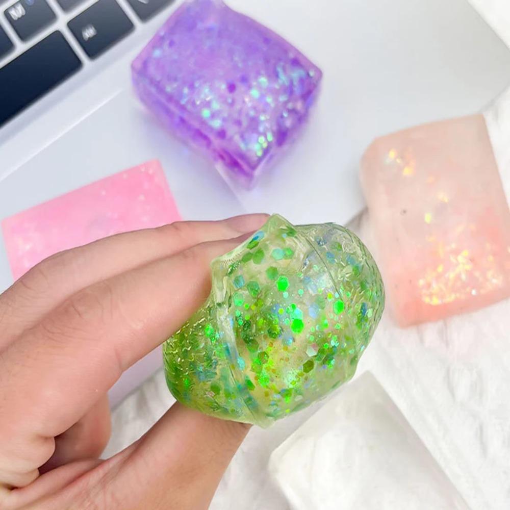 Maltose Simulated Tofu Small Ice Cubes Anti Stress Slow Rebound Polar Light Colorful Squeeze Tpr Block Decompression Toy