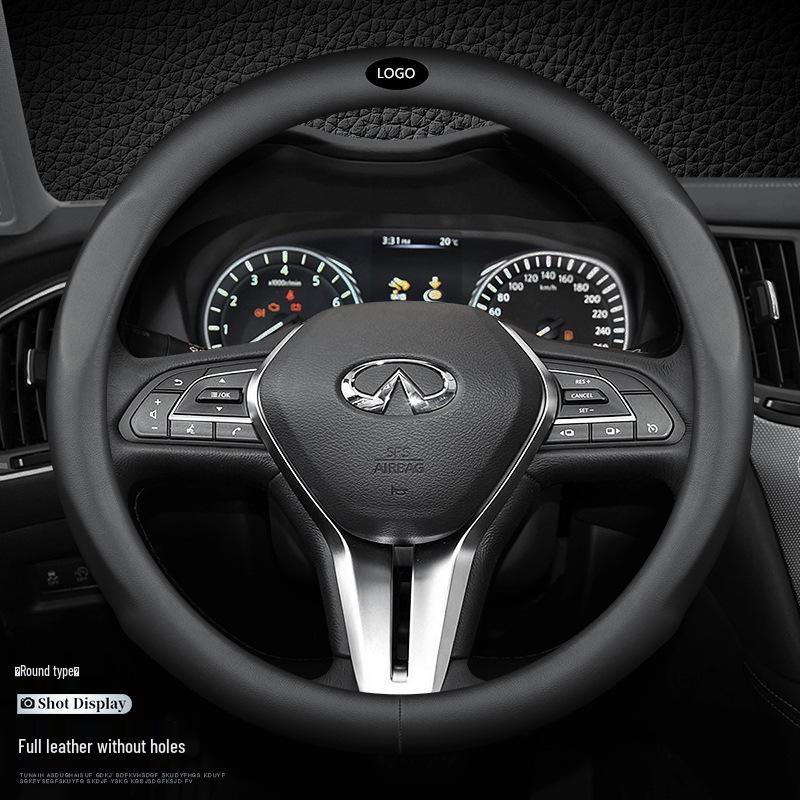 Genuine Leather Steering Wheel Cover for Infiniti QX50, Q50L, QX60, Q60, Q70, QX30