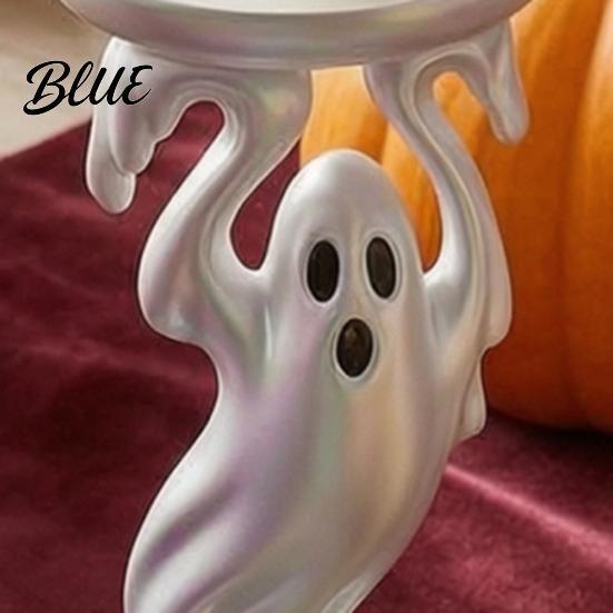 Artistic Home Accents Cute Ghost Candle Holder Iridescent Resin Spooky Pedestal for Gothic Room Accessories Taper Candles Candlestick Stand