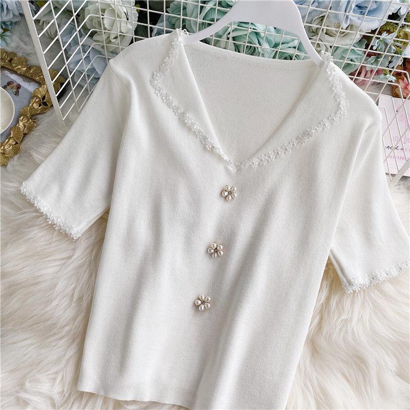 Damen T-Shirts Solide Polokragen Mode Weibliche T-Shirts Lady Casual T-Shirts Street Wear Mädchen T-Shirts