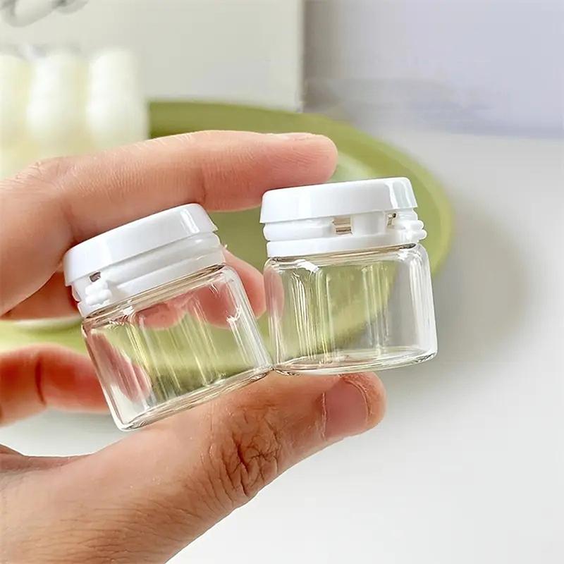 2/5Pcs Clear Travel Bottle Empty Leak-Proof Essence Bottled With Flip-Top Glass Cosmetic Containers Makeup Remover & Lotion