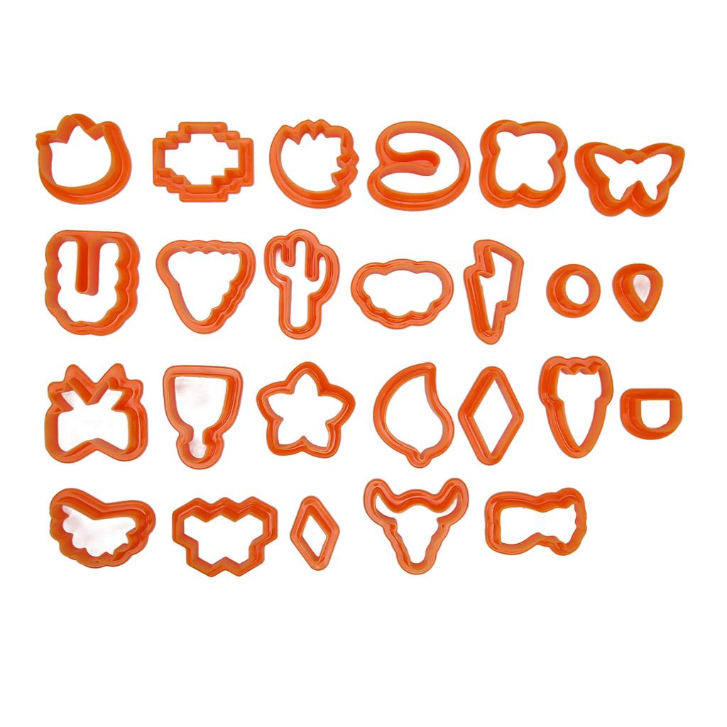 25Pcs Clay Earring Cutters Food Grade Plastic Assorted Styles Thick Edge Polymer Clay Cutters Set for DIY Handicraft