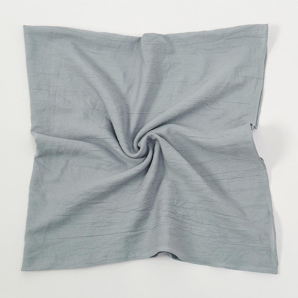 90*90Cm Crinkle Square Scarf Women Solid Color Wrinkle Hijab Shawl Thin Soft Cotton Hair Wraps Headscarf