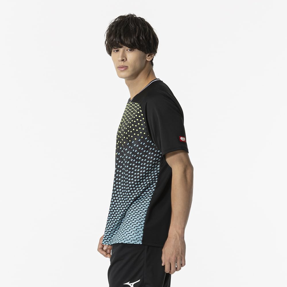 Table Tennis Game Short JTTA Size 82JAB101 Shirt, Sleeve, Certified, Moisture-Wicking, Quick-Drying, Unisex, Adult, Black, XL,