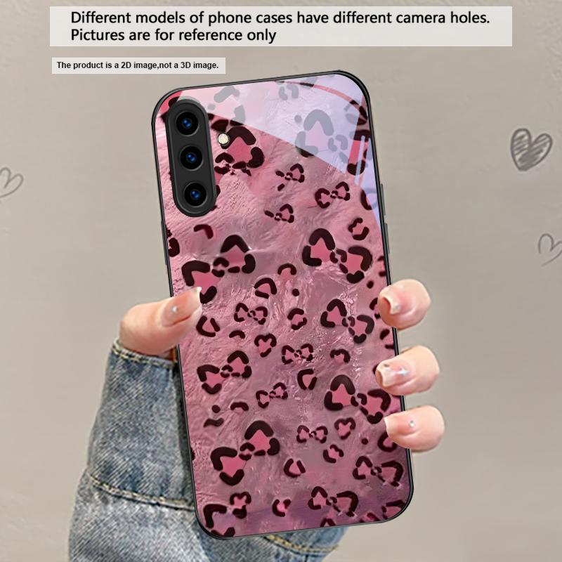 Abstract Leopard Print For Samsung Galaxy S20 S21 S22 S23 Plus S24 FE S25 Ultra S26 Edge S25+ S20+ S22+ Black Glass Phone Case