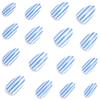 Unghie Corte Mandorla a Strisce Bianche e Blu Le Fan - Semplice Design Color Blocking
